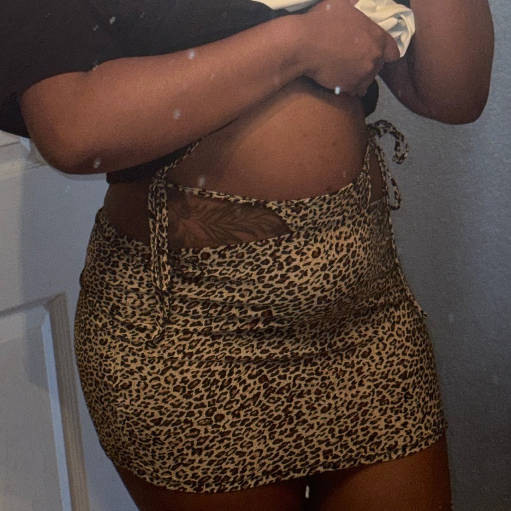 SHEIN Animal Print Mini Skirt